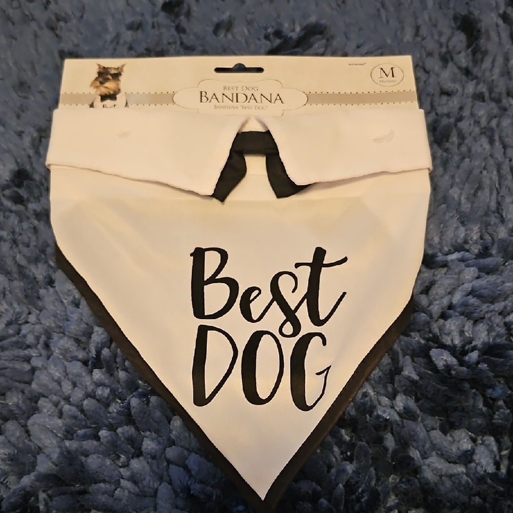 Amscan White and Black Dog Bandana Clothing Accessory - NWT Lot Of 2
